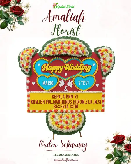 Papan Bunga Pernikahan Papan Asri